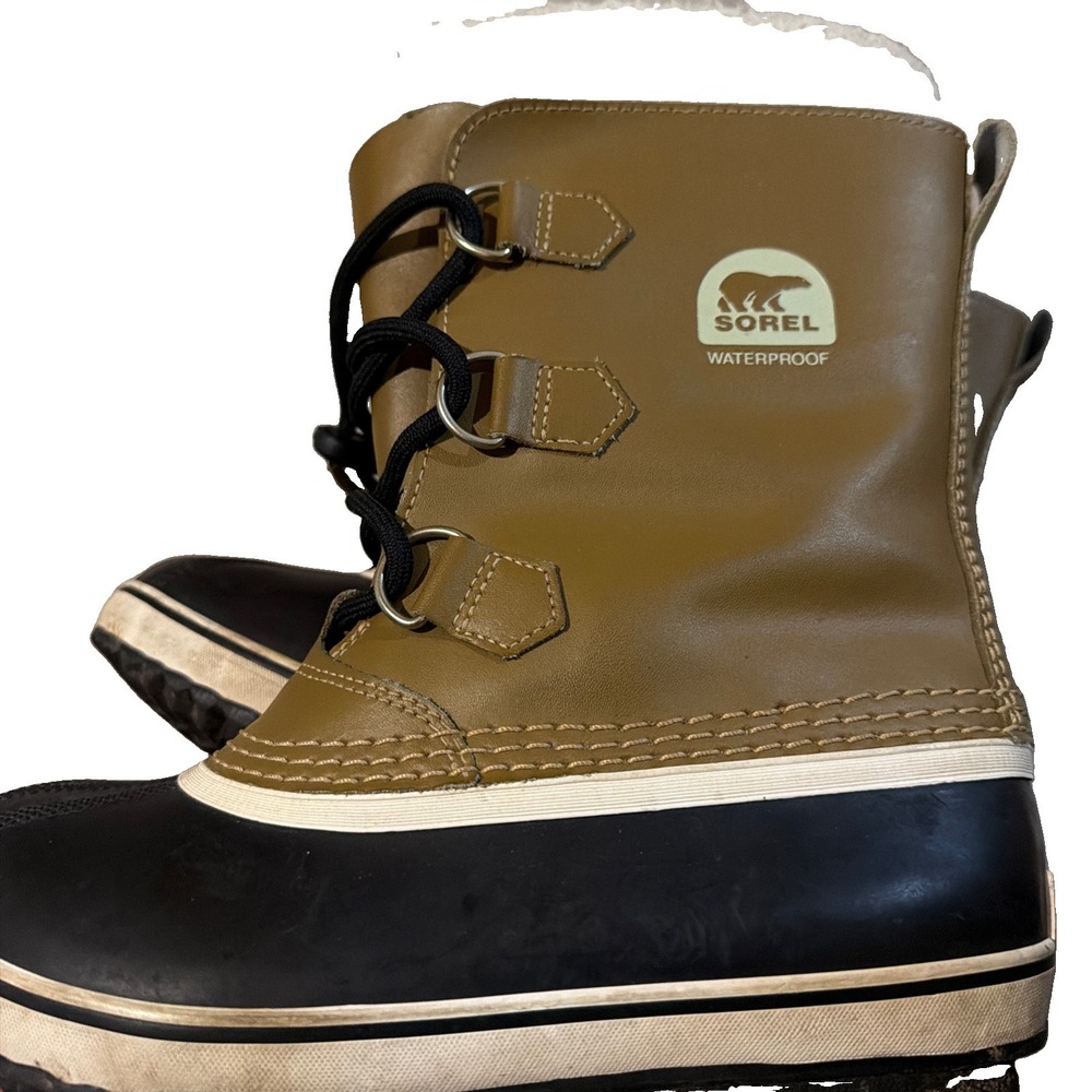 Snow Boots, Sorel, W6.5, Y5, Curry Black, Waterproof Insulated NY1880